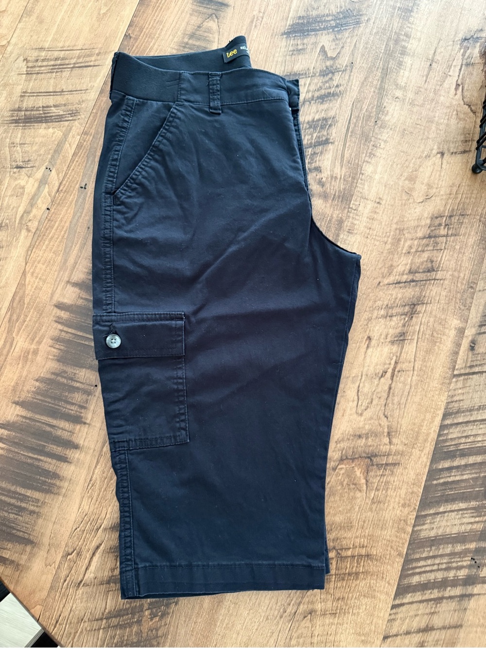 Lee Relaxed Fit Mid Rise Black Shorts
